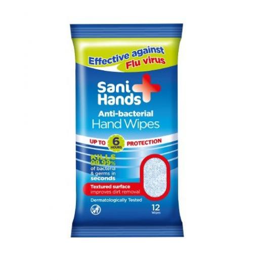 Sani Hands Antibacterial Wipes 12 Wipes
